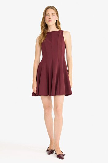 DeFacto Boat Neck Sleeveless Mini Dress F2692Ax25Au