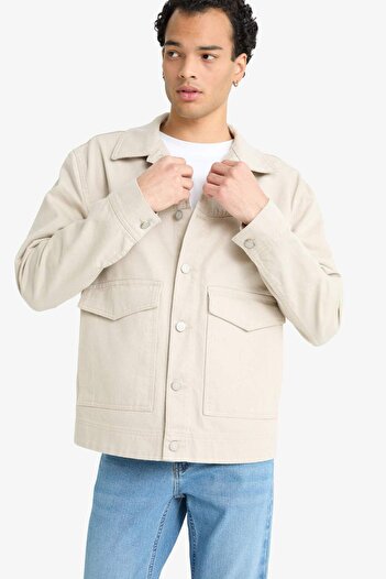 DeFacto Relax Fit Düğmeli Cepli Denim Ceket F8273AX25AU
