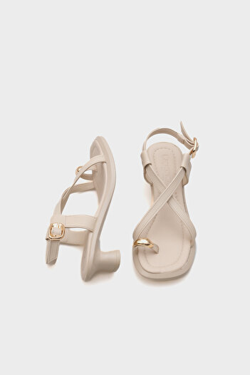 Capone Outfitters Vally Mid Heeled Flip Flops Women's Sandals