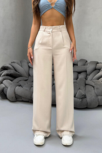 BİKELİFE Women's High Waist Wide Leg Loose Fit Casual Palazzo Pants