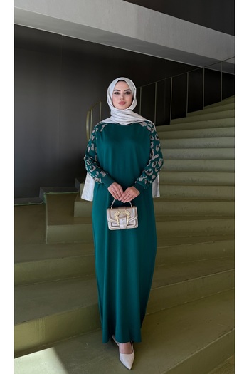NİSUM MODA Leopard Patterned Mercerized Dress