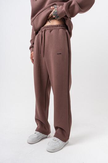 Respire Men's Basic Baggy Sweatpants with Text Detail Cocoa