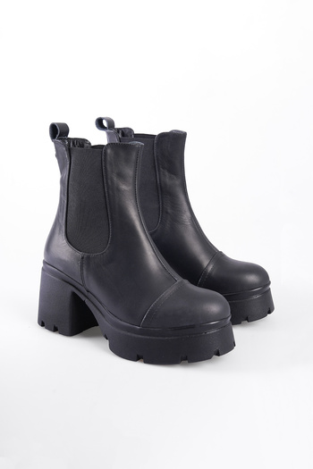 Capone Outfitters Ghete de damă din piele elastică laterală cu talpă înaltă
