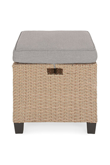 Maison Mex Set of 2 garden/terrace stools BAXTER L 40 l 40 H.38 natural/beige