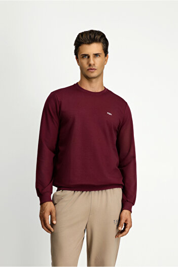 Kiğılı Crew Neck Regular Fit Embroidered Cotton Sweatshirt