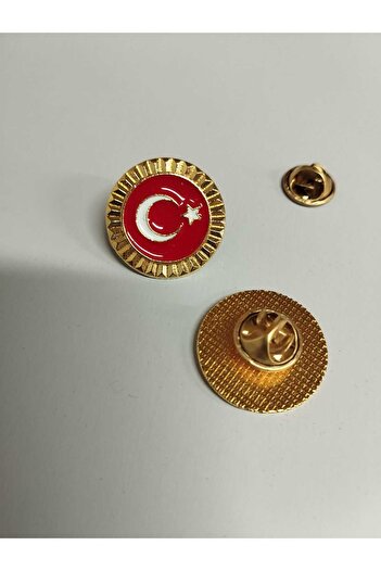 bidünyamadalya Türkiye Yaka Rozeti Yuvarlak Türk Bayrağı Rozeti