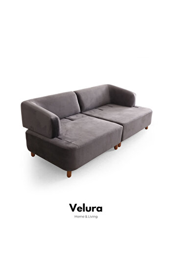 Velura Home & Living Chery Üçlü Koltuk & Kanepe (3'lü Koyu Gri)