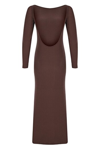 La Sarta Como Brown Backless Dress
