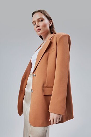 Bolivente Women's Oversize Lined Woven Blazer Jacket