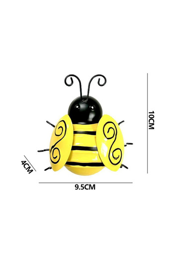 Choice S 4PCS Bumble Bee Metal Art Set Decorative Garden Poster Fence Outside Accent Wall Ornament Backyar.
