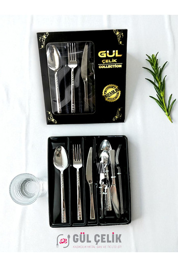 KAVEH Cutlery Set 36 Pieces for 6 Persons with Knife Beads Model 18.0 Quality (Boxed - Knife Is Simple)