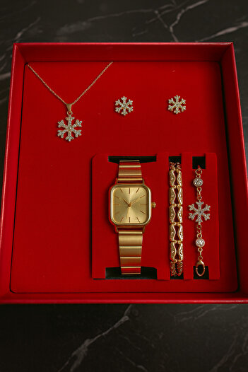Arzu Butik Women's Wristwatch Watch, Bracelet, Necklace, Earring Gift Set