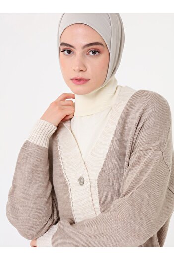 Refka Σετ Ζακέτα και Παντελόνι Refka Knitwear - Καφέ Μπεζ