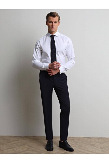 Kip Сині прямі штани Slim Fit з класичної вовняної суміші