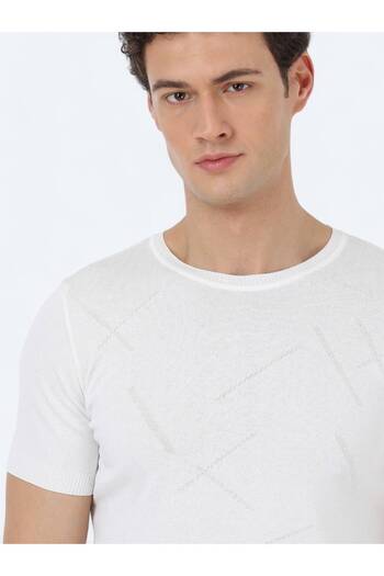 Kip Ecru Crew Neck - Jacquard Knitwear Design