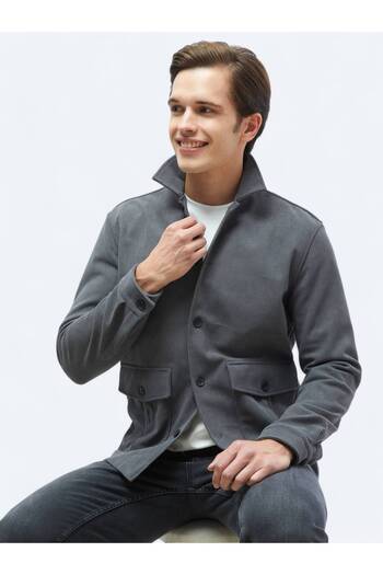 Kip Сірий фітіль Regular Fit Тканий оксамит Овершерт