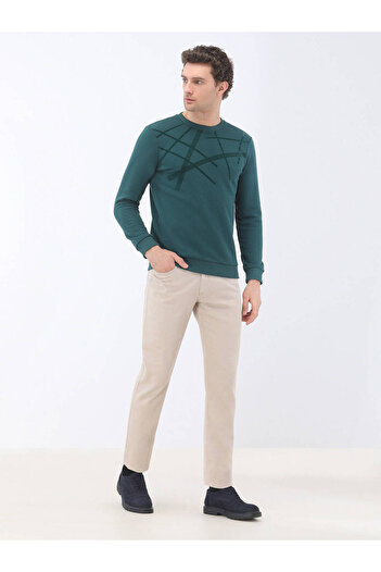 Kip Crew Neck Green Sweatshirt
