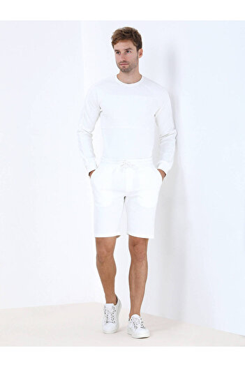 Kip Ecru Knitted Jogging Fit Sports Bermuda