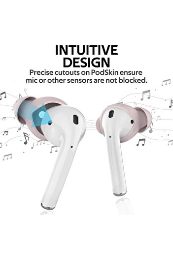 Promate Sports Non-Slip Earbuds Cover for AirPods by PodSkin, Pink, Silicone