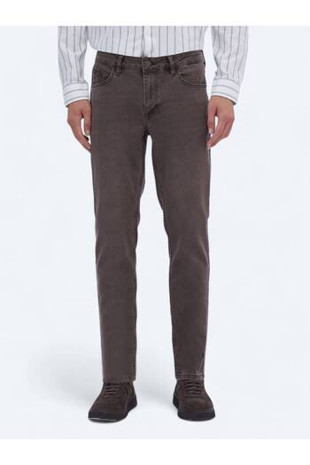 Kip Καφέ Slim Fit Denim - Βαμβακερό παντελόνι