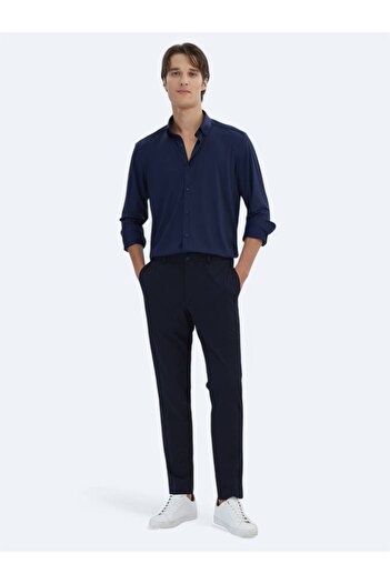 Kip Navy Blue Regular Fit Casual Shirt