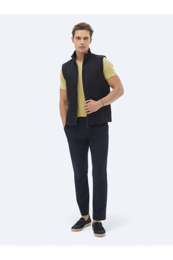Kip Синій Regular Fit Стійкий комір Повсякденний тканий спортивний жилет