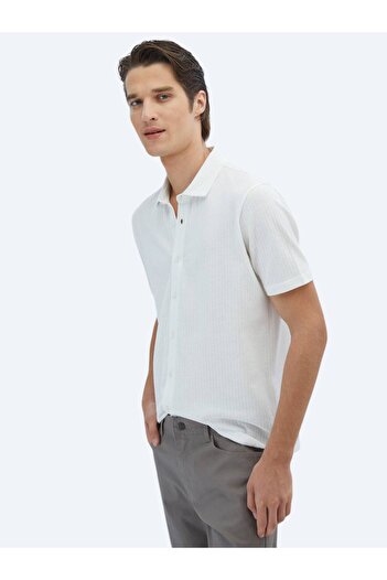 Kip Πουκάμισο με λευκό σχέδιο Regular Fit Casual 100% βαμβάκι