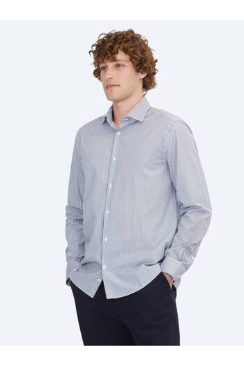 Kip White Regular Fit Woven Classic 100% Cotton Shirt