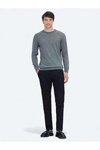 Kip Gray Crew Neck Cotton Blended Sweater Sweater