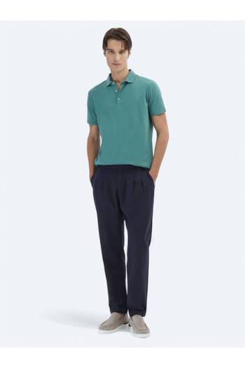 Kip Μπλουζάκι Nil Green Plain Polo Neck 100% βαμβάκι
