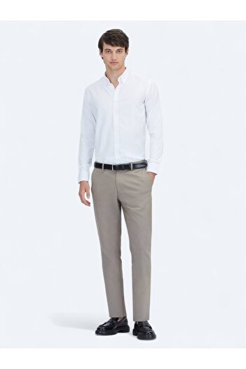 Kip Mink Plain Woven Regular Fit Casual Cotton Blended Pants