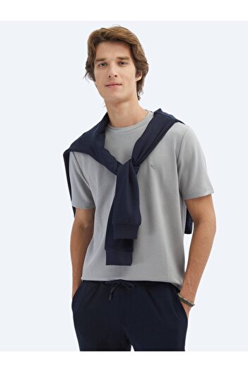 Kip Gray Plain Crew Neck T-Shirt