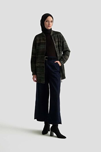 Armine TREND New Season Hakim Collar Patterned Cardigan with Pockets