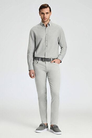 Hemington Slim Fit 5 Cep Açık Gri Chino Pantolon