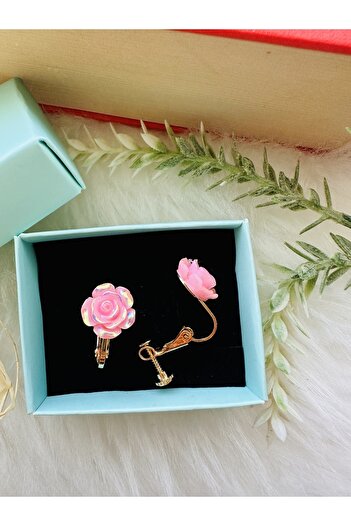1PARÇAMAVİ Children's earrings with screw flip self-adjustable clip no holes - pinch earrings