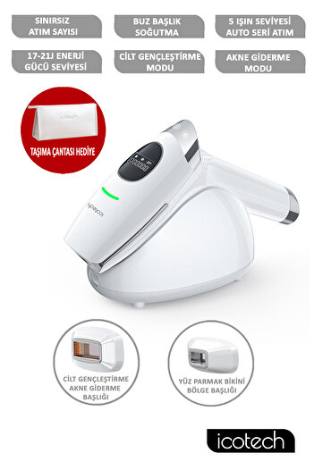 icotech Hr90 Buz Başlıklı Sınırsız Atım Cilt Gençleştirme Akne Giderme Ipl Lazer Epilasyon Aleti