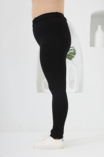 RMG Black Large Size Steel Knitted Leggings