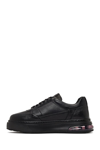 Derimod Men's Black Lace-Up Thick Soled Leather Sneaker, Winter Sports Shoes 25Wfd642018