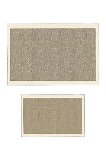 Homefesto Decorative Non-Slip Base Thin Modern Washable 2-Piece Bathroom Mat Set / 50x60 Cm & 60x100 Cm