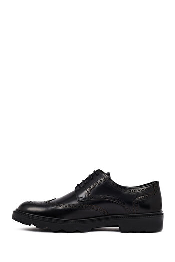 Derimod Men's Black Thick Soled Leather Casual Shoes 25Wfd671522