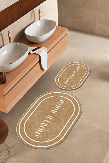 Homefesto Special Design, Non-Slip Base, Thin, Washable, Modern Bathroom Mat Set - 60x100 cm & 40x60 cm