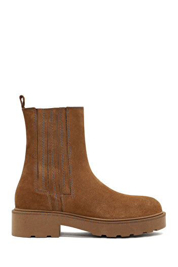 Derimod Women's Mink Zippered Thick Soled Suede Leather Boots 25Wfd187710