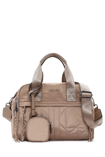 Derimod Women's Beige Long Strap Accessory Detailed Fabric Shoulder Bag 25Wbd24746F