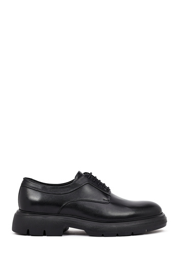 Derimod Men's Black Thick Soled Leather Casual Shoes 25Wfd622018