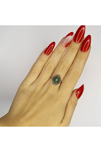 Silver berry S925 Antique Ring with Color-Changing Resin Size 54