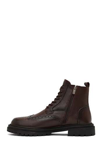 Derimod Men's Brown Zippered Leather Boots 25Wfd7006Ft
