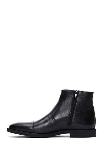 Derimod Men's Black Zippered Leather Classic Boots 25Wfd600818