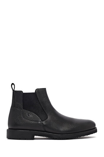 Derimod Men's Black Leather Casual Chelsea Boots 25Wfd6401Ft