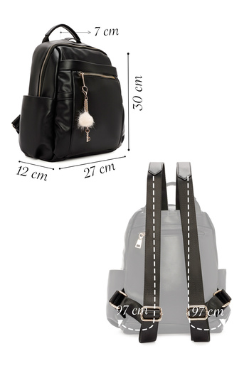 Derimod Women's Black Accessory Detailed Backpack 25Abd245618