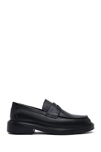 Derimod Men's Black Leather Casual Winter Loafer Shoes 25Wfd685918